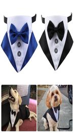 Dog Apparel Tuxedo Suit And Bandana Set Pet Wedding Party Formal Bow Tie Shirt For Large Medium Dogs Golden Retriever9392731