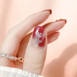 False Nails Sealless Nail Enhancement Sticker Red Gold Foil Halo Dyed Year's National Style Waterproof