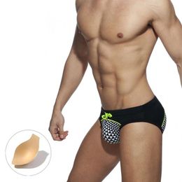 TRIANGLES SWIM BRIEF removable pack up mens ball pouch swimwear enhancing endurance large size FAST 234i