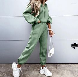 Women's Two Piece Pants 2023 Selling Casual Fashion Sports Hooded Sweater Set Pieces In Stock