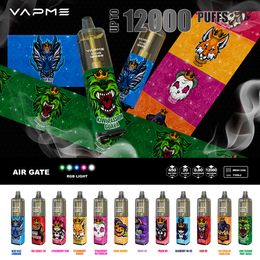 VAPME KING 12000 Puffs E Cigarettes Disposable Vape Pen Device 0/2/3/5 Vaporizer 20ml TYPE-C Rechargeable 650mAh Battery Airflow MESH COIL 18 Flavours 12K Ship in 1 Day