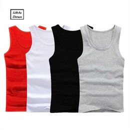 3Pcs lot cotton Mens Sleeveless Top Muscle Vest Cotton Undershirts O-Neck Gymclothing Asian size Casual Shirt Underwear T190828184K