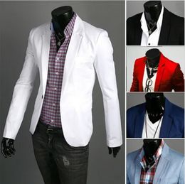 QNPQYX Fashion Blazer Men New Spring Autumn Clothing Candy Colors Blazer masculino Casual Slim Fit Wild terno Men's Suit Jacket