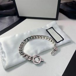 925 Sterling Silver Bracelet Unisex Designer Bracelets Luxury Cool Boy G Fashion Mens Women Men Chain Gift Couple Bracelets D21091204q