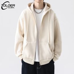 Mens Jackets Men Sports Fashion Hoodie Hip Hop Streetwear Autumn Coat Unisex Harajuku Allmatch Outwear Solid Fleece Warm Casual Jacket 231018