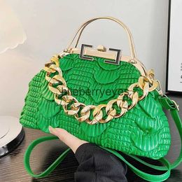 Cross Body 2023 Luxury Green Pleat Shoulder Bags Gold Chain Messenger Bags Totes PU Leather Handbags Ladyblieberryeyes