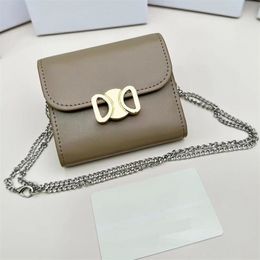 Luxury Woman Wallets Designer Cardholders With Chain Crossbody Bag Fashion Card Holders Black Brown Gray Colors Moneybag Ce Brand Purses