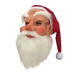Party Masks Santa Claus Latex Mask Realistic Full Face Mask Fancy Costume Christmas and Years Party Supplies Decorative Mask 231019
