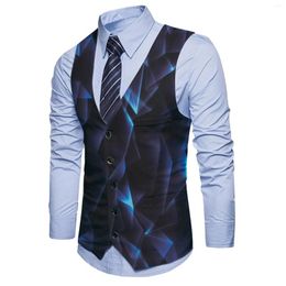 Men's Suits Autumn Single Breasted Vest Personalized Printed Suit Double Coat Travel Jacket For Men