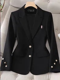 Women's Suits Y2K Long Sleeve Business Work Wear Women Blazer Ladies Black Khaki Red Solid Female Slim Formal Jacket For Autumn Winter