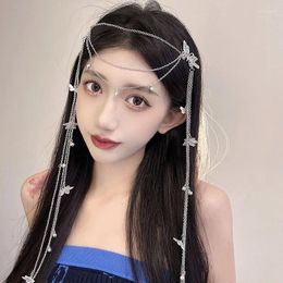 Hair Clips Hanfu Ancient Style Ornament Eyebrow Center Pendant Forehead Chain Butterfly Flower Tassel Clip Earpiece