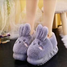 Slippers Style Bag Heel Cotton Shoes Women Plush Warm Indoor Cute Cartoon Winter Thick-soled Cotton Slippers 231019