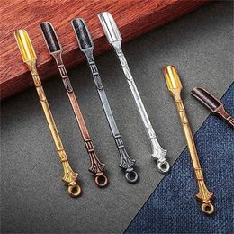 Portable Metal Mini Shovel Spoon Smoking Pipe Snuff Accessories Powder Shovels Bronze Sniffer Spice Miller Scoop Herb Tools Innovative Design For Smoke Necklace