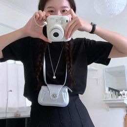 Evening Bags Portable Cute Casual Shoulder Bag Fashion Simple Retro Crossbody Silver Black Korean Style Small Handbag