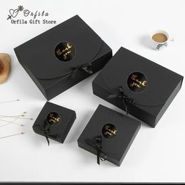 Gift Wrap 5/10pcs Black Gift Box Small Gifts Packaging Box Blank Kraft Paper Box Party Supplies Wedding Favors Birthday Candy Chocolate 231019