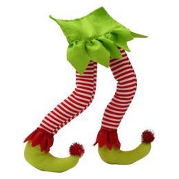 Christmas Decorations Elf Legs For Christmas Decorations Plush Santa Claus Elf Legs Ornament Stuffed Leg Figure Toy Stuck In Christmas Tree Bendable 231019