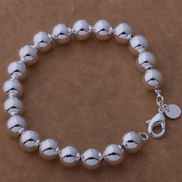 with tracking number Top 925 Silver Bracelet 10M hollow beads Bracelet Silver Jewelry 20Pcs lot cheap 1559322j