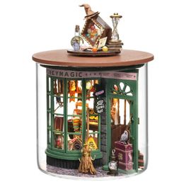 Doll House Accessories Mini Casa DIY Wooden Doll Houses Magic Shop Miniature Building Kits Dollhouse With Furniture Villa Toys for Girls Birthday Gifts 231018