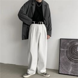 Men's Hoodies Sweatshirts White Jeans Men Casual Straight Wide Pants Summer Korean Fashion Baggy Trousers Oversized Bottoms Ins Vintage Male Y2K Clothes 231018