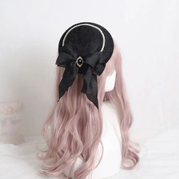 Hair Accessories Children's Lolita Band Headdress Bow Beading Design Princess Hairpin Spain Retro A1287 231019
