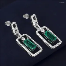 Stud Earrings Lab Created Emerald Jewelry MS-252