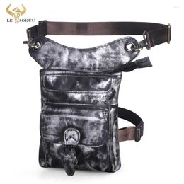 Waist Bags Natural Leather Classic Messenger Sling Bag Multi-function Travel Fanny Belt Pack Leg Drop For Men 211-12