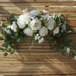 Decorative Flowers Rose Artificial Wreath Threshold Flower DIY Wedding Party Wall Arrangement Home Place Room And Christma Peony Arch