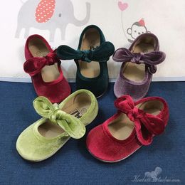 Sneakers ULKNN Children girls shoes Mary Jane velvet princess shoes ballet shoes handmade soft soled cloth shoes baby shoes 231019