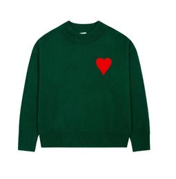 Luxury Brand Unisex Round Knitwear Sweatshirts Lover A-line Small Red Designer Amis Sweater Men Womens Korean Fashion a Heart Pattern Sweater Amis Paris XHW3