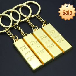 Metal Key Chain Car Pendant Accessories Imitation Gold Bar Keychain Humor Party Gift Lettering Key Holder Ornaments