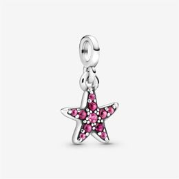 100% 925 Silver My Pink Starfish Dangle Charm Fit Original Me Link Bracelet Fashion Women DIY Jewellery Accessories257x