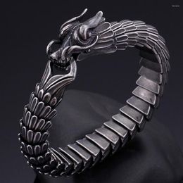 Link Bracelets Vintage Mens For Men Black Stainless Steel Punk Dragon Body Chain Mannen Armbanden Jewellery Gift Boyfriend281q