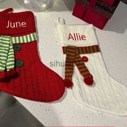 Christmas Decorations Personalized Embroidery Christmas Stockings Embroidered Cable Knit Personalized Family Stockings Stocking with Names x1019