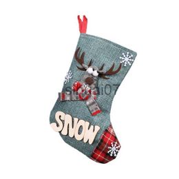 Christmas Decorations Decorative props Christmas candy gift bag Santa Claus snowman socks linen socks gift bag x1019