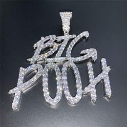 Gold Silver Colors CZ Diamond Iced Out Letter Custom Name Necklace for Women Men with 24inch Rope Chain318r