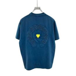 Mens T-shirts Summer Women Designers Loose Tees Chrome Brands Heart Shirts Mans Casual Shirt Luxurys Clothing Street Shorts Sleeve Chromees Hearts Tshirt Ctn4
