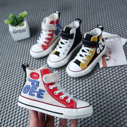 Flat shoes Kids Shoes Canvas High Top Children's Sneakers Boys Girls Casual Shoes Korean Breathable Student Sport Shoes Sapato Infantil 231019