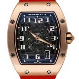 Designer Richarmill Watch Automatic Mechanical Tourbillon Wristwatches Swiss Watches Extra Flat Rm 67-01 Rose Gold Mens Watch Box Papers WN-4DF4