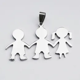 Pendant Necklaces 12 Pieces Family Members Brother Sister Stainless Steel Boys Girl Charm Friends Diy Jewellery Component Wholesale