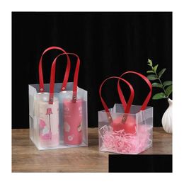 Gift Wrap Christmas Apple Gift Bag Wrap Transparent Frosted Pp Handbag For Wedding Candy Bags Holiday Wholesale Package Home Garden Fe Dhogw