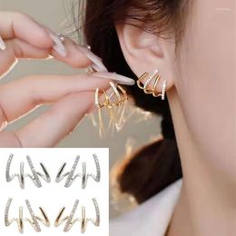 Backs Earrings Silver Earring Personality Diamond Four-claw Row Female Simple Temperament Girl Claw Ear Studs For Women230i