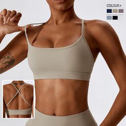 Yoga Outfit Women Gym Running Crop Top Naked Feeling Stretchy Bra Breathable Quick Dry Sports Underwear Female Workout Clothes