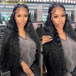 Synthetic Wigs Wiggogo Curly Human Hair Wigs for Women 13x4 Lace Frontal Human Hair Wig 13x6 Hd Lace Front Wig Water Deep Wave 4x4 Closure Wigs Q231019