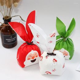 Gift Wrap 10pcs Merry Christmas Santa Claus Packing Bag Ear Sweets Party Bags Cake Apple Candy Cookie Present Packaging