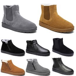 Unbranded cotton boots mid-top men woman shoes black Grey leather outdoor color3 winter