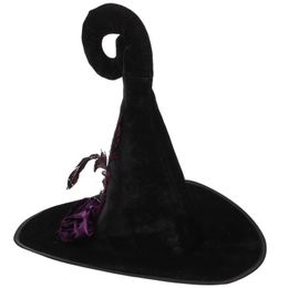 Halloween Toys Angled Witch Hat Cosplay Halloween Cloth Ornaments Make Design Golden Velvet Decoration Costume Prop Child Role Outfits 231019