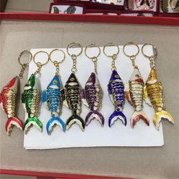 Keychains Wholesale 10PCS China Beijing Featured Craft Cloisonne Goldfish Pendant Christmas Ornament Jewelry