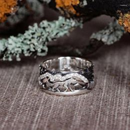 Cluster Rings Men's And Women's Loyal Wolf Couple Fashion Style Retro Pair Ring Simple Jewellery Wholesale