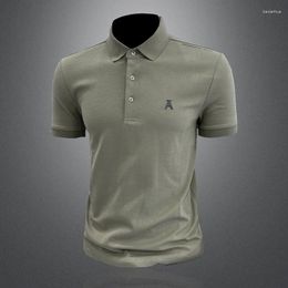 Men's Polos Summer POLO Shirt Men Silicone Letter Printed Casual Short Sleeve T-shirt Fashion British Tees