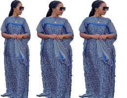 Ethnic Clothing Tiktok African Women Bohemian Silk Printed Long Dress With Scarf Summer Promotion Muslim Lady Quality Robe Kaftan 231018